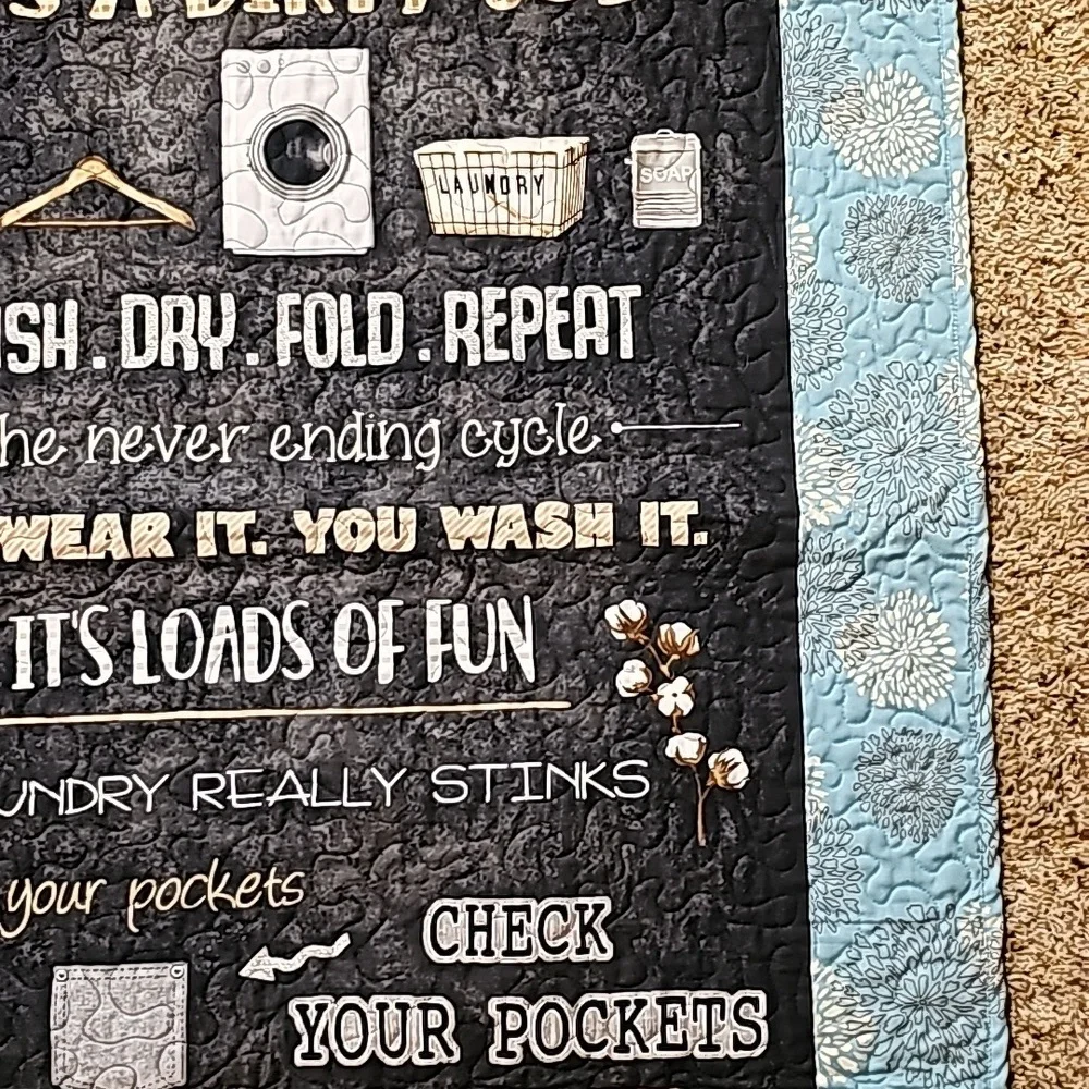 Quilted laundry sign- hand and machine quilted